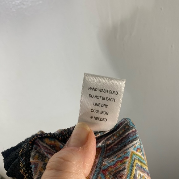 Bobeau Womens Pants Size Medium geometric stretch pull on Wide Leg fall autumn - Picture 8 of 10